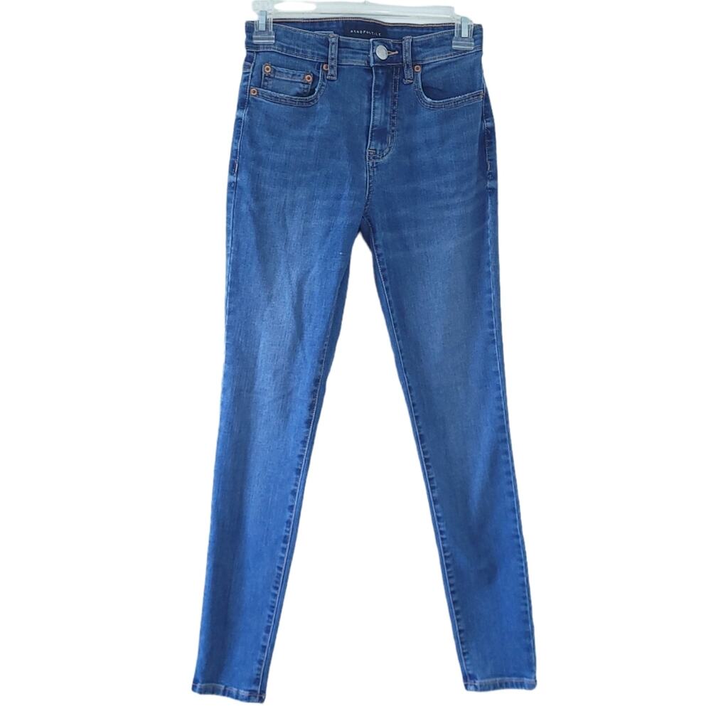 Aeropostale High Rise Jeggings Jeans Size 0 Blue Denim Skinny Pants